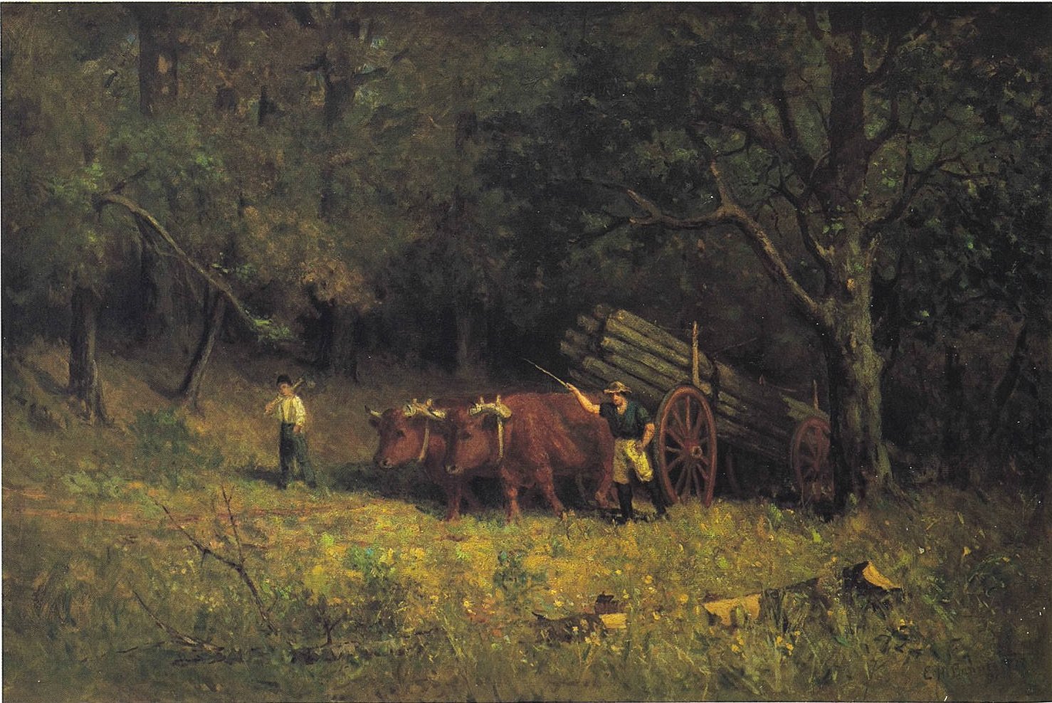 Untitled (boy and man with oxen)