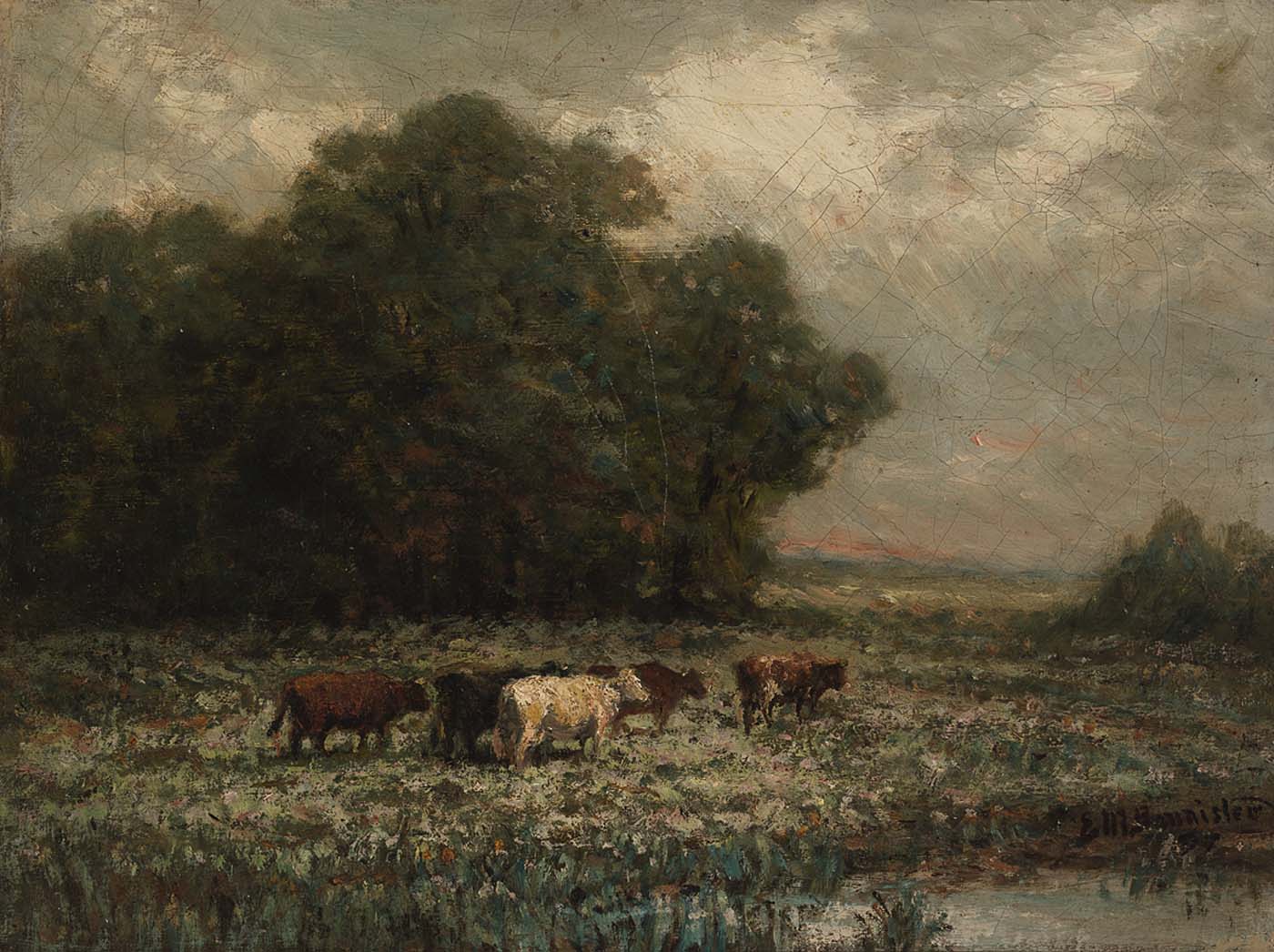 Untitled (landscape with cattle grazing)