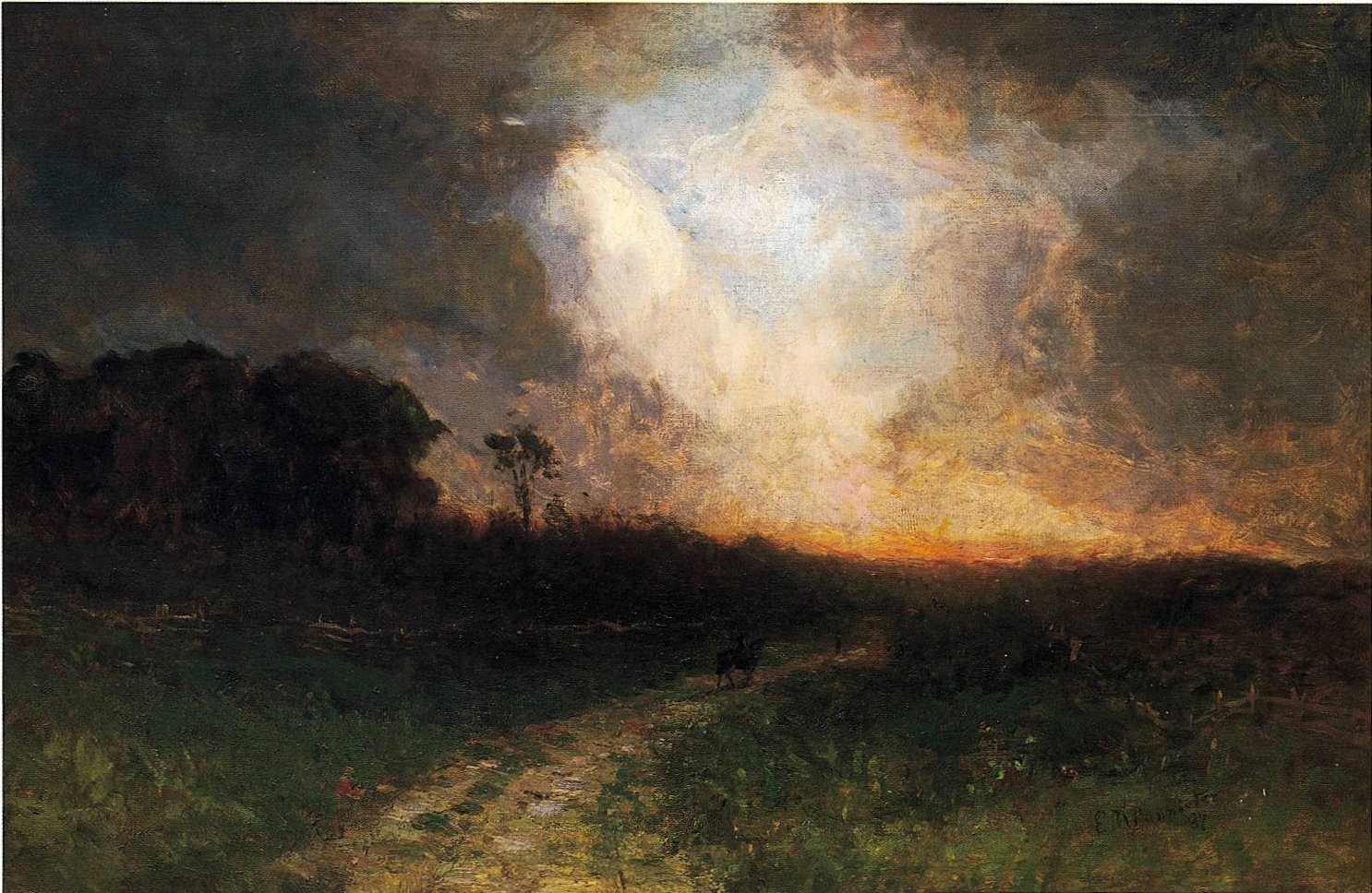 Untitled (landscape, man on horse)