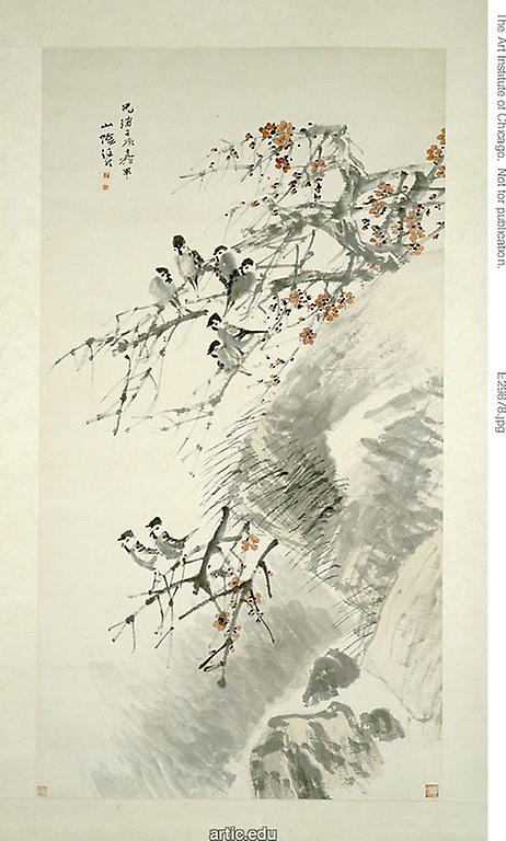 Birds on Red Plum