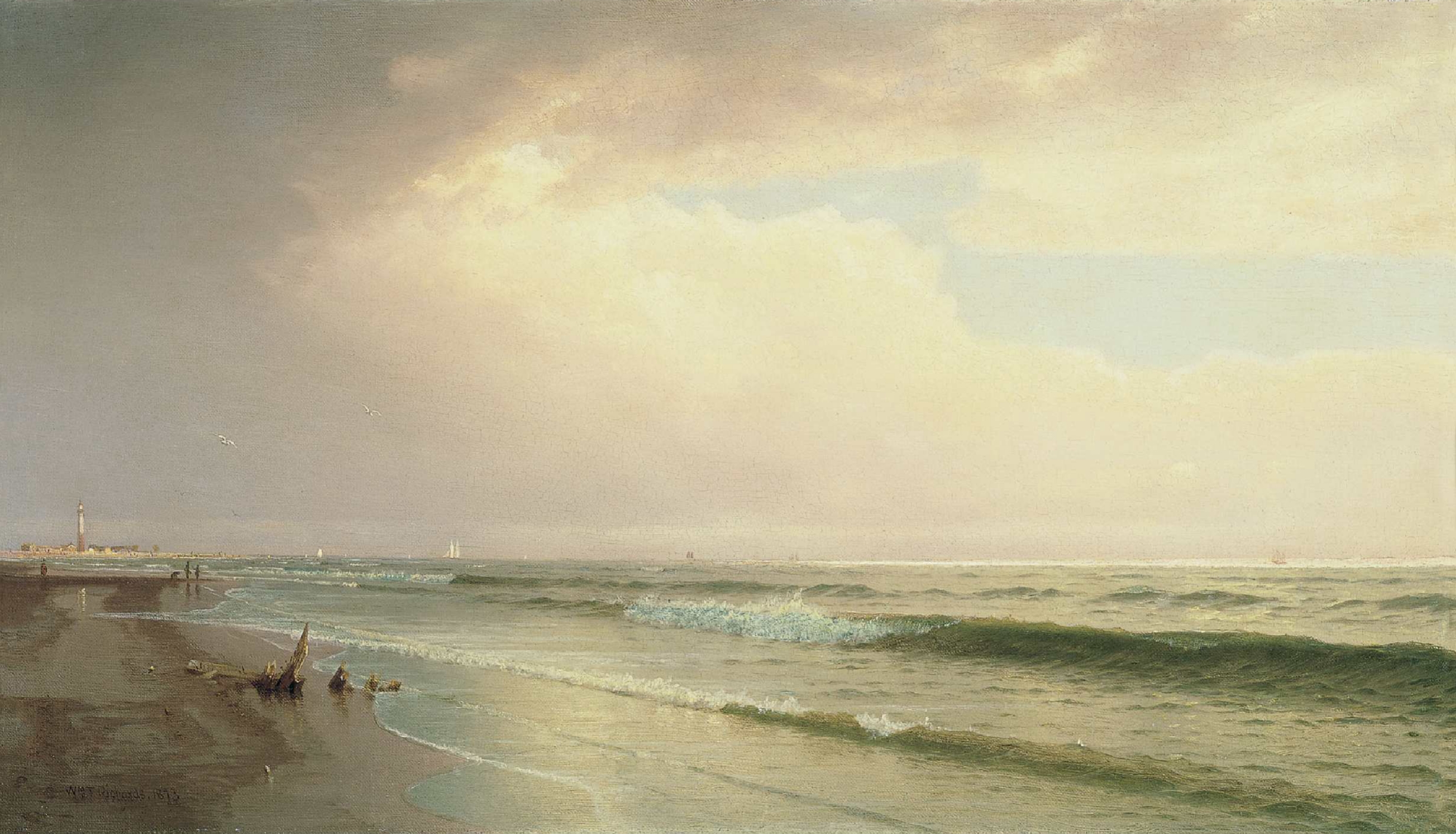Seascape with Distant Lighthouse, Atlantic City, New Jersey