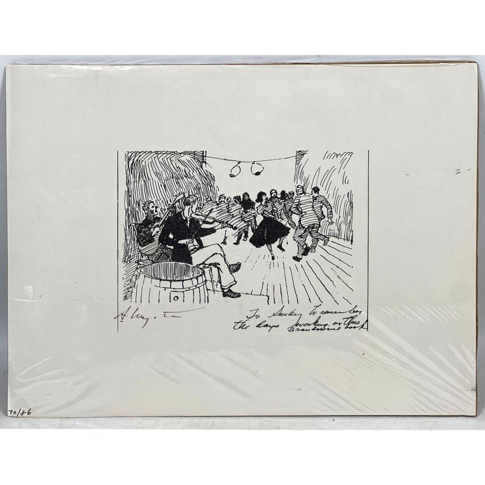 ANDREW WYETH SIGNED PRINT COUNTRY SQUARE DANCE 70/86 SIGNED IN THE LOWER LEFT IN BLACK PEN A WYETH.