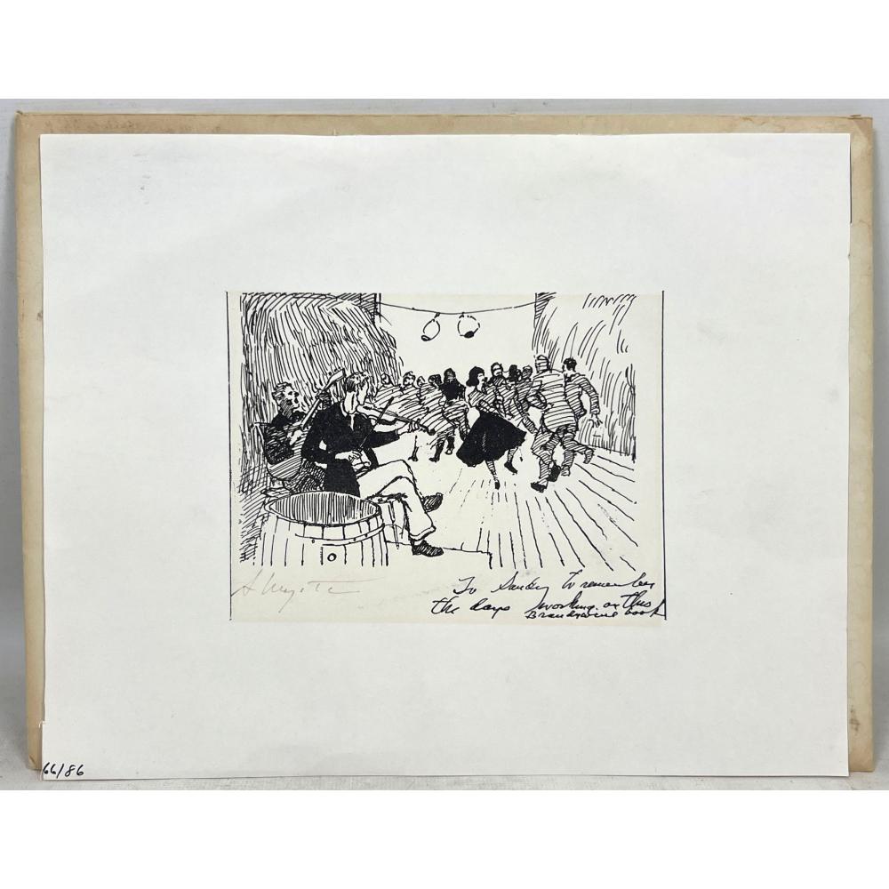 ANDREW WYETH SIGNED PRINT COUNTRY SQUARE DANCE 66/86 SIGNED IN THE LOWER LEFT IN BLACK PEN A WYETH.