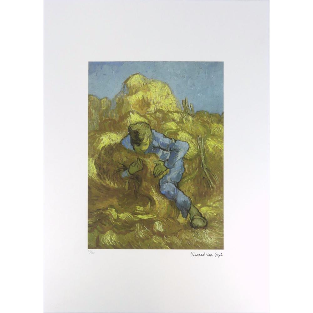 VAN GOGH 'THE SHEAF-BINDER (AFTER MILLET' LITHO
