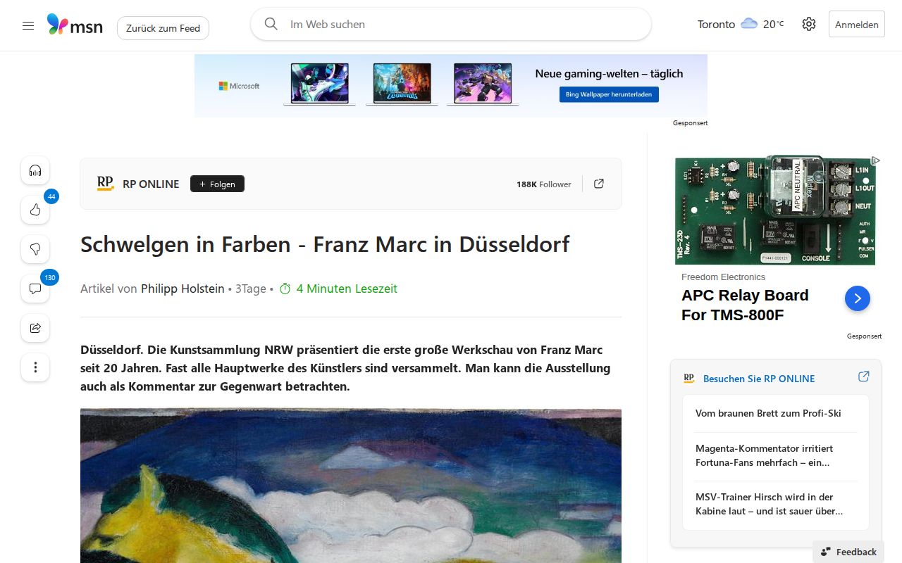 Schwelgen in Farben - Franz Marc in Düsseldorf